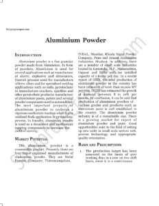 Read more about the article sahi project report for  Aluminium powder