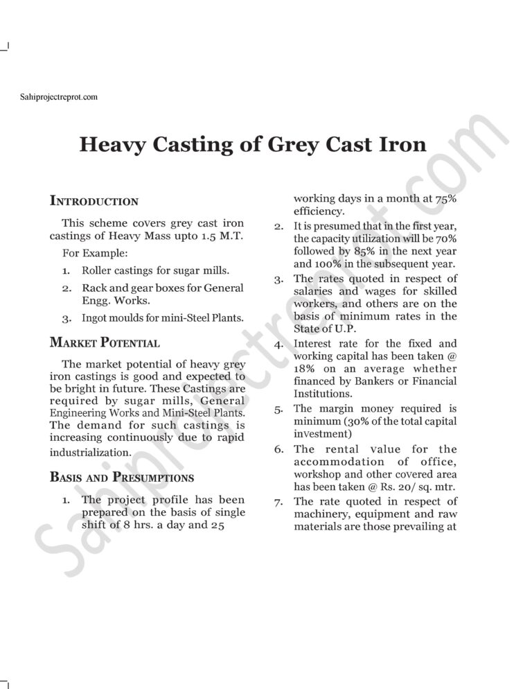 Read more about the article Sahi project report for Heavy Casting of Grey Cast Iron