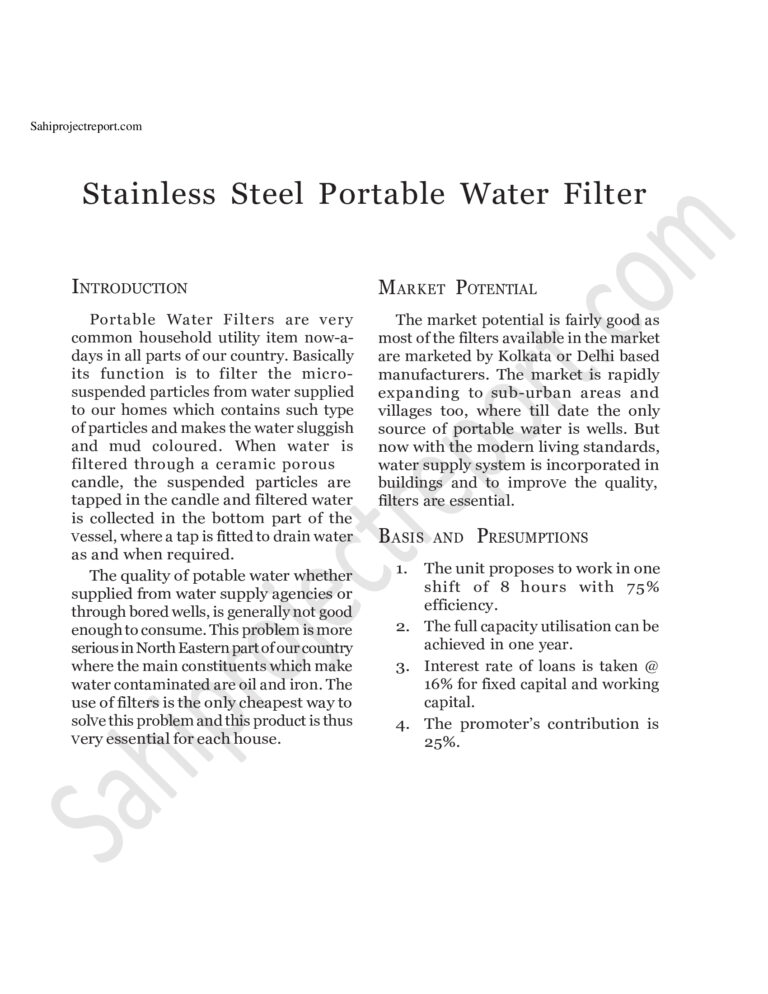 Read more about the article Sahi project report for Stainless Steel Portable Water Filter