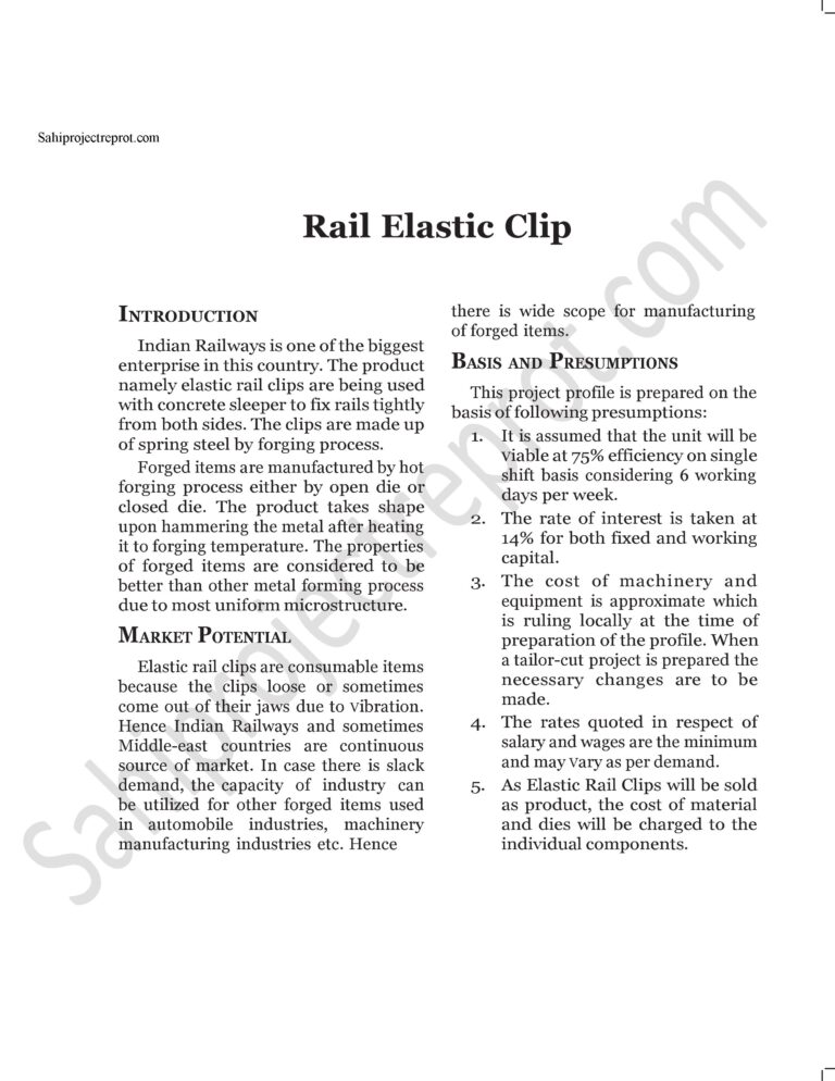 Read more about the article Sahi project report for  Rail Elastic Clip