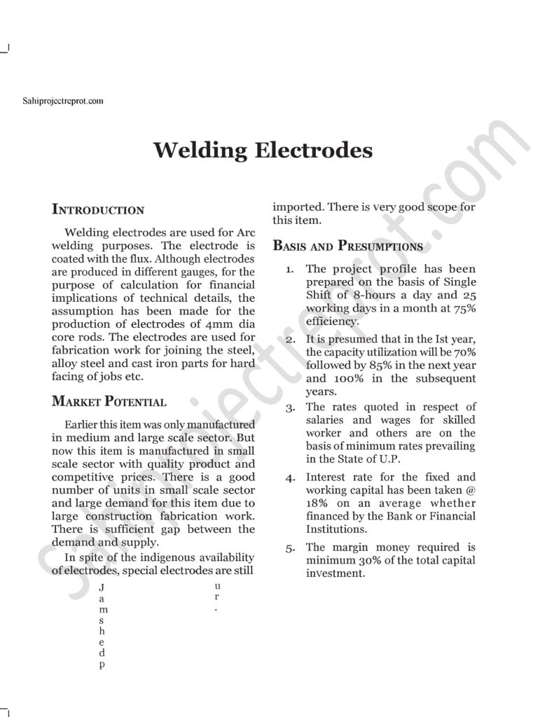 25 Sahi project report for Welding Electrodes