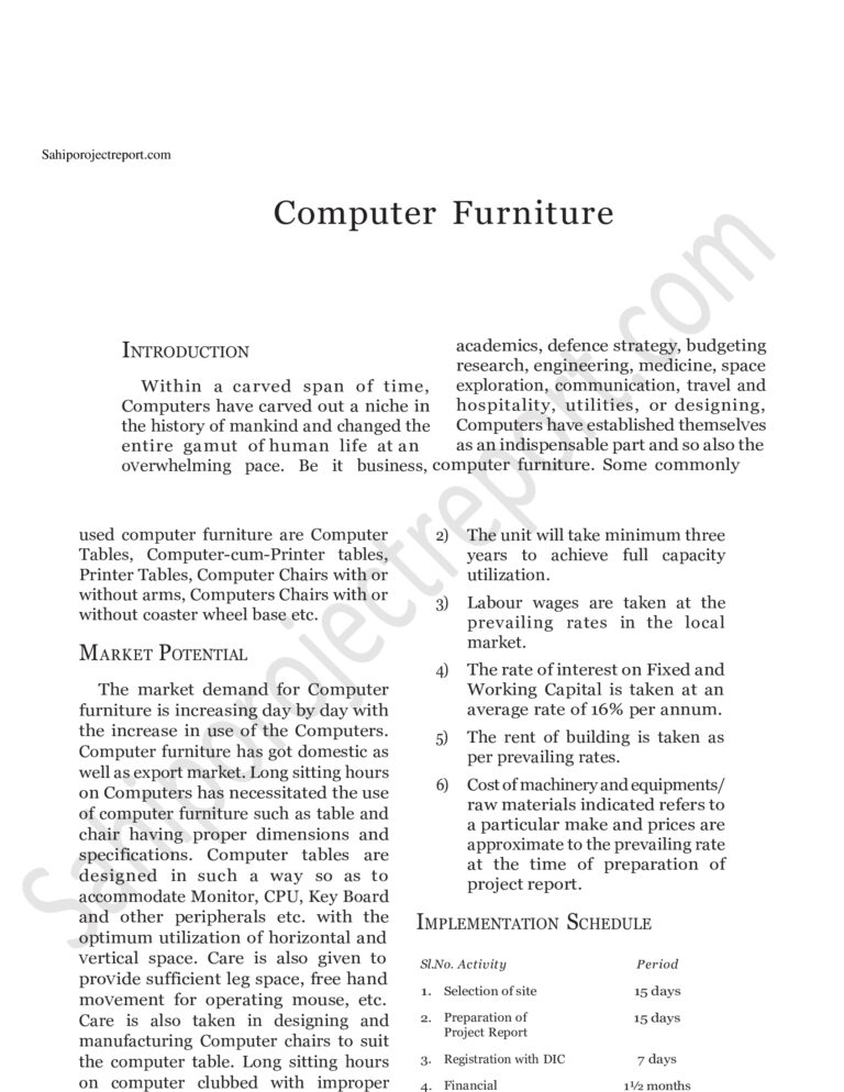 Read more about the article Sahi project report for Computer Furniture