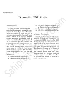 Read more about the article Sahi porject report for Domestic LPG Stove