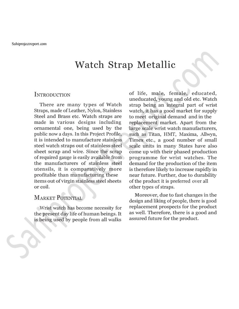 Read more about the article Sahi project report for Watch Strap Metallic