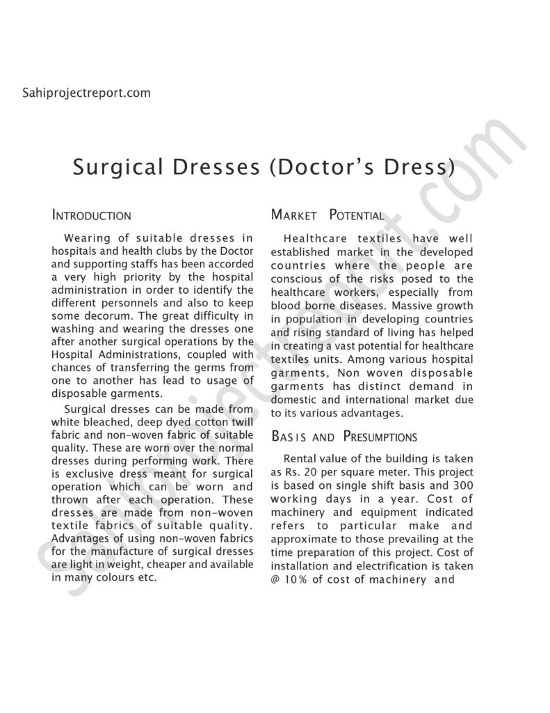 9BlWaaa0pI6hslTb 1 Sahi project report for Surgical Dresses (Doctor’s Dress)