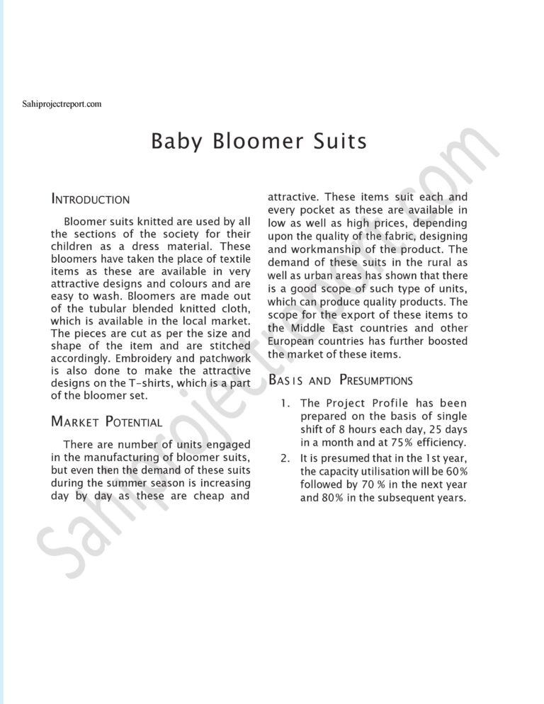 Read more about the article Sahi project report for Baby Bloomer Suits