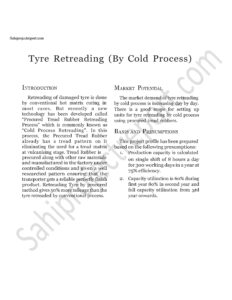 Read more about the article Sahi porject report for Tyre Retreading (By Cold Process)