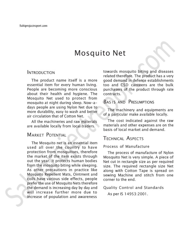 Read more about the article Sahi project report for  Mosquito Net