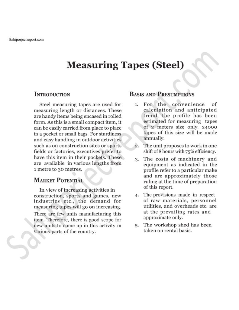 aX3txNEVVoVkprYU 1 Sahi project report for Measuring Tapes (Steel)