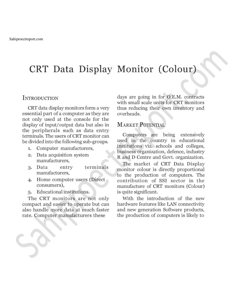 Read more about the article Sahi project report for  CRT Data Display Monitor (Colour)