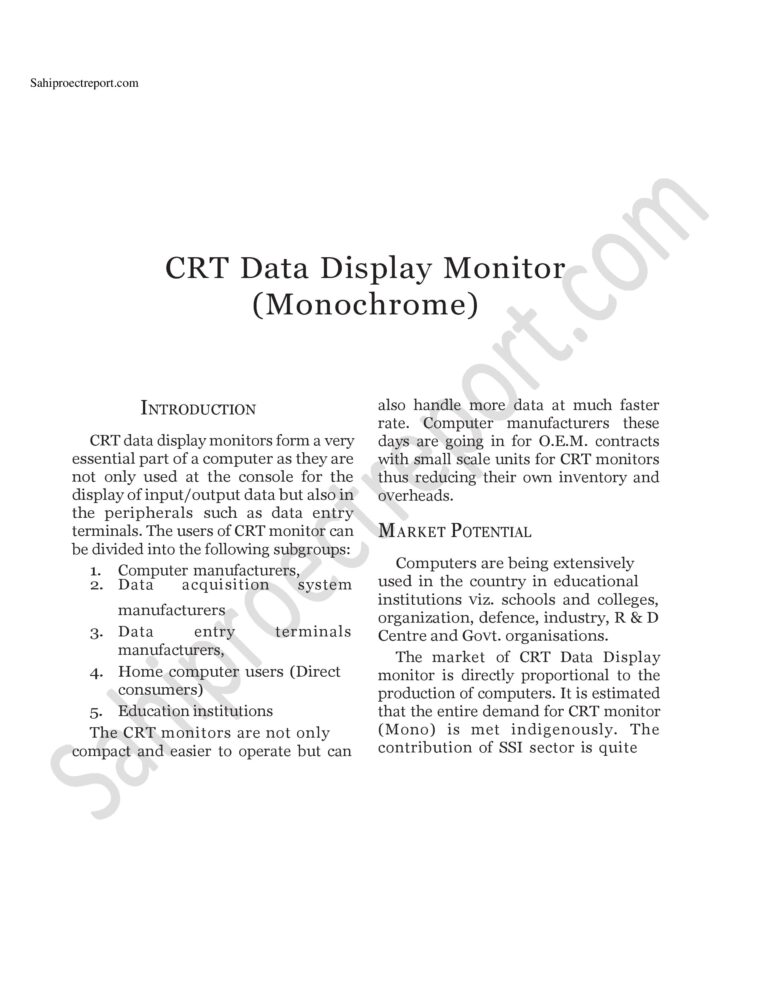 Read more about the article Sahi project report for   CRT Data Display Monitor (Monochrome)