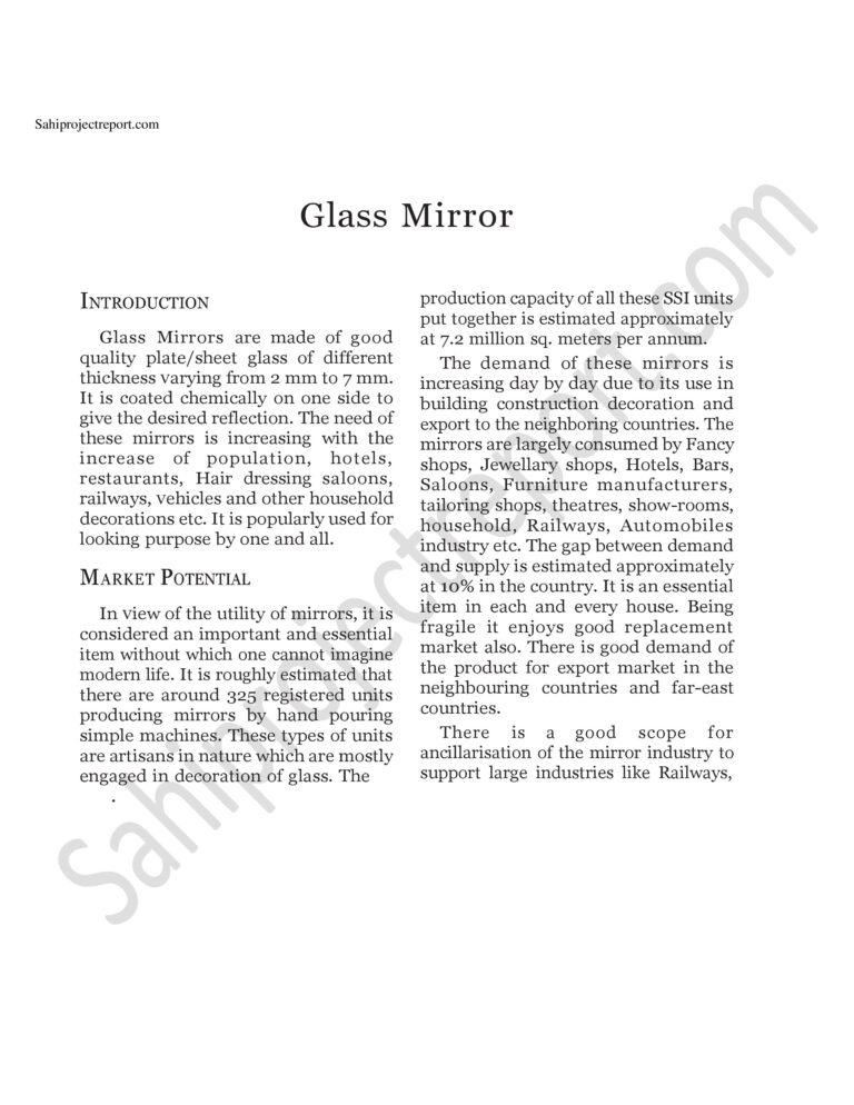 Read more about the article Sahi project report for  Glass Mirror