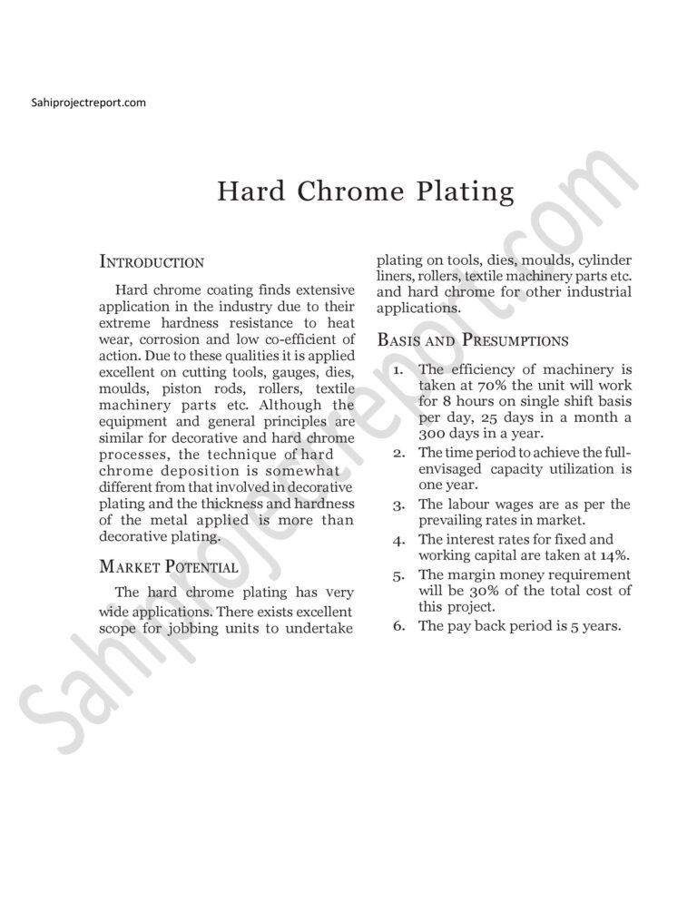 Read more about the article Sahi project report for Hard Chrome Plating