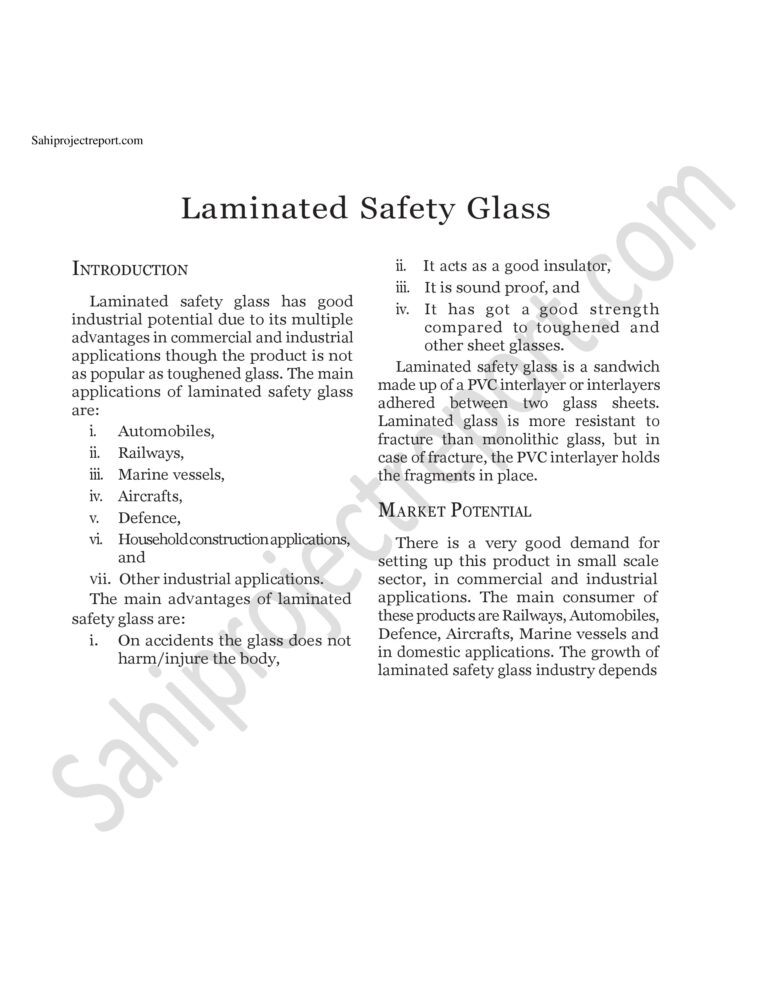 Read more about the article Sahi project report for  Laminated Safety Glass