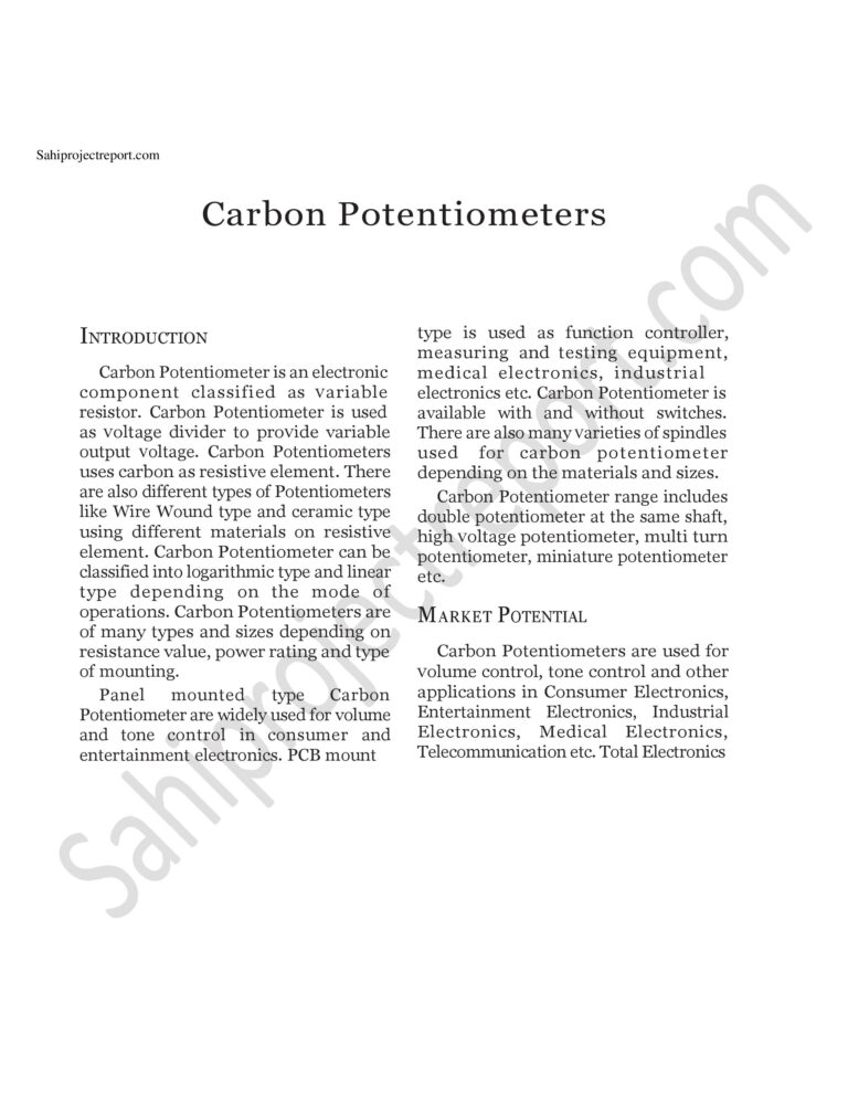 Read more about the article Sahi project report for  Carbon Potentiometers