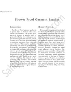 Read more about the article Sahi project report for   Shower Proof Garment Leather