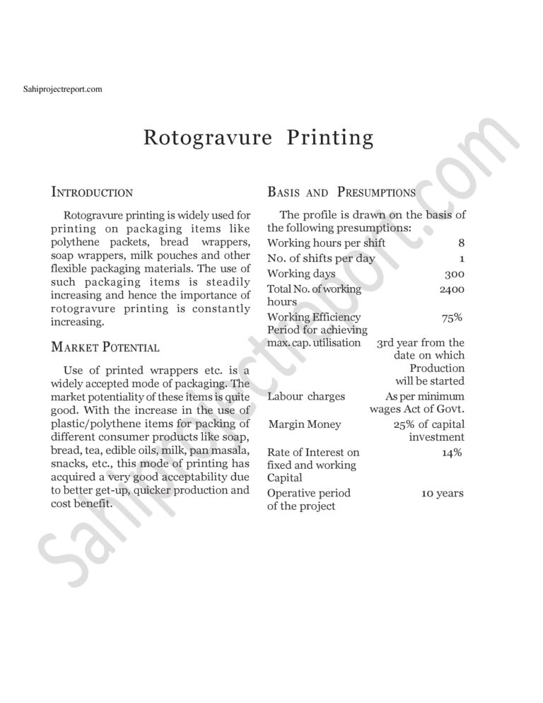 Read more about the article Sahi project report for   Rotogravure  Printing