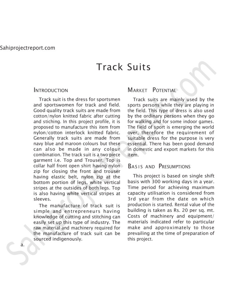 Read more about the article Sahi project report for Track Suits