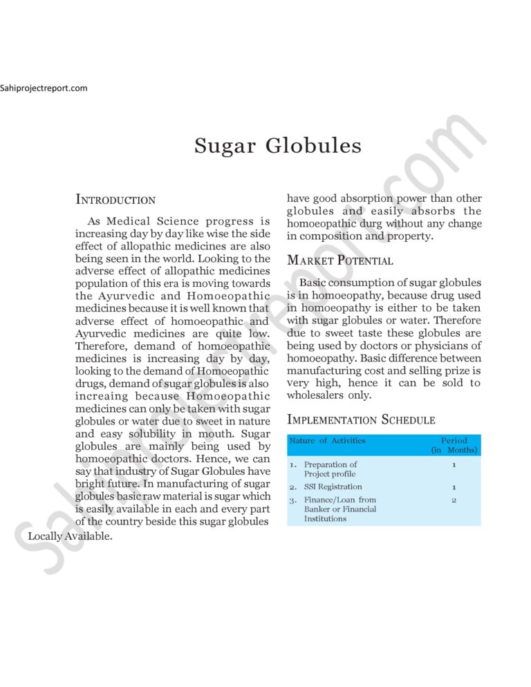 Read more about the article Sahi project report for  Sugar Globules