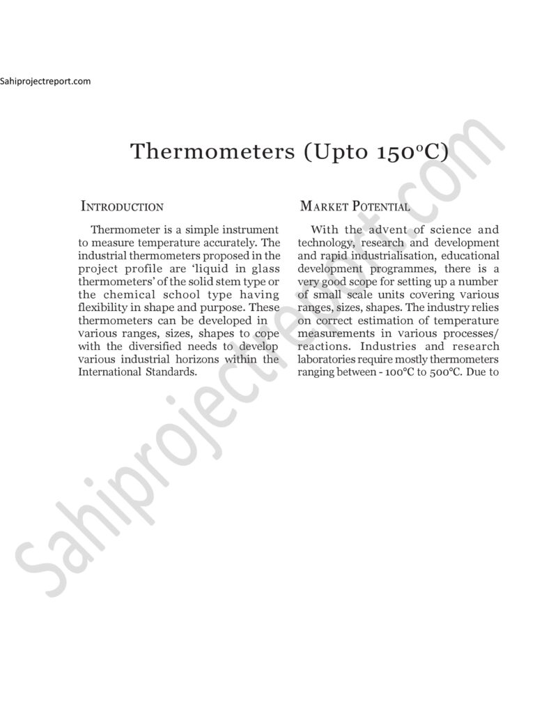 ch246 Sahi project report for Thermometers (Upto 150oC)