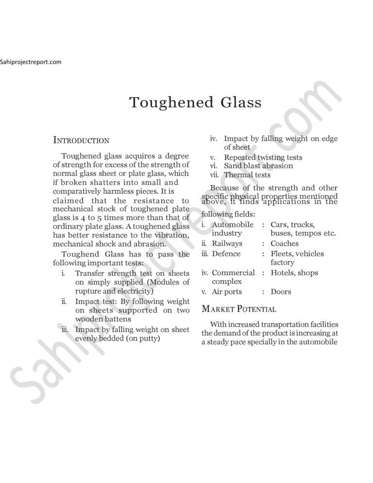 Read more about the article Sahi project report for  Toughened Glass