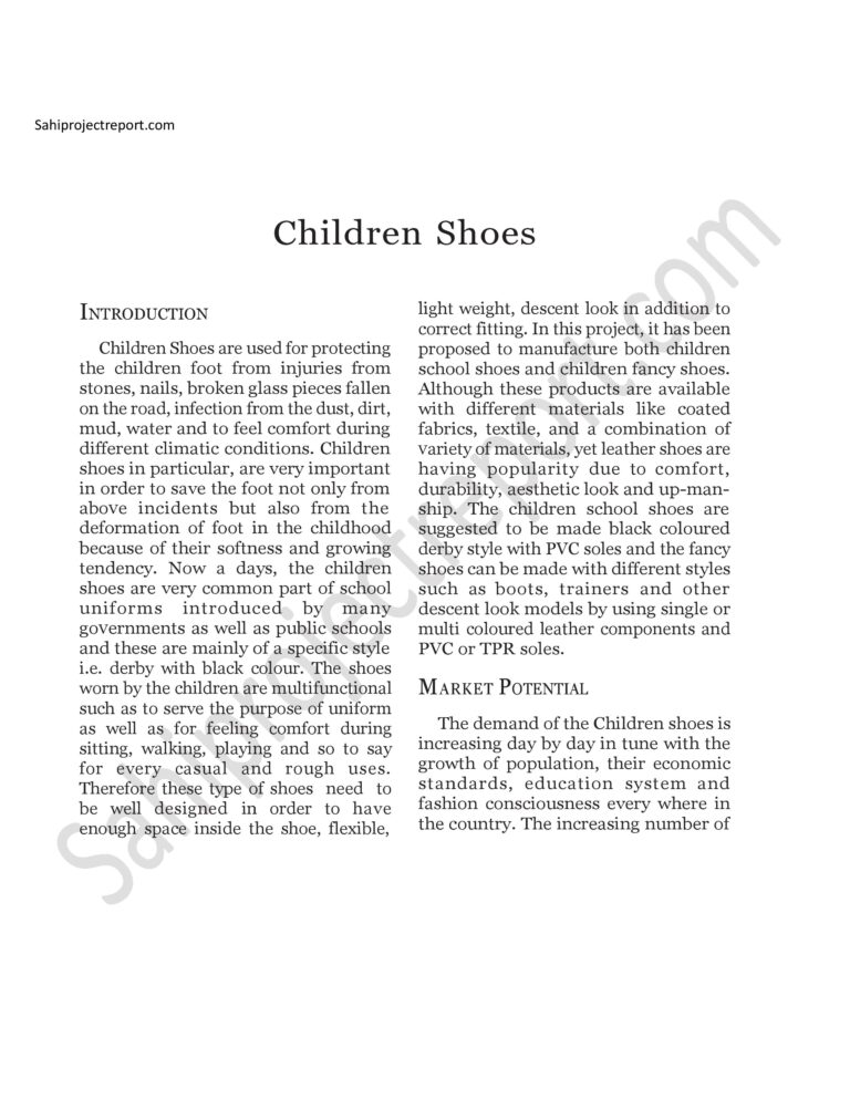 Read more about the article Sahi project report for  Children Shoes