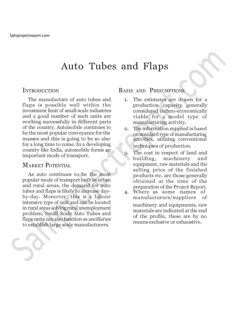 Read more about the article Sahi project report for  Auto Tubes and Flaps