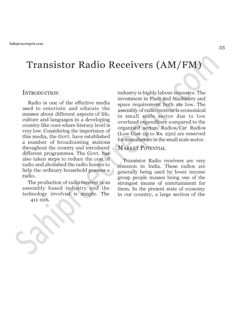 ch53 Sahi project report for transistor radio receivers (Am/Fm)