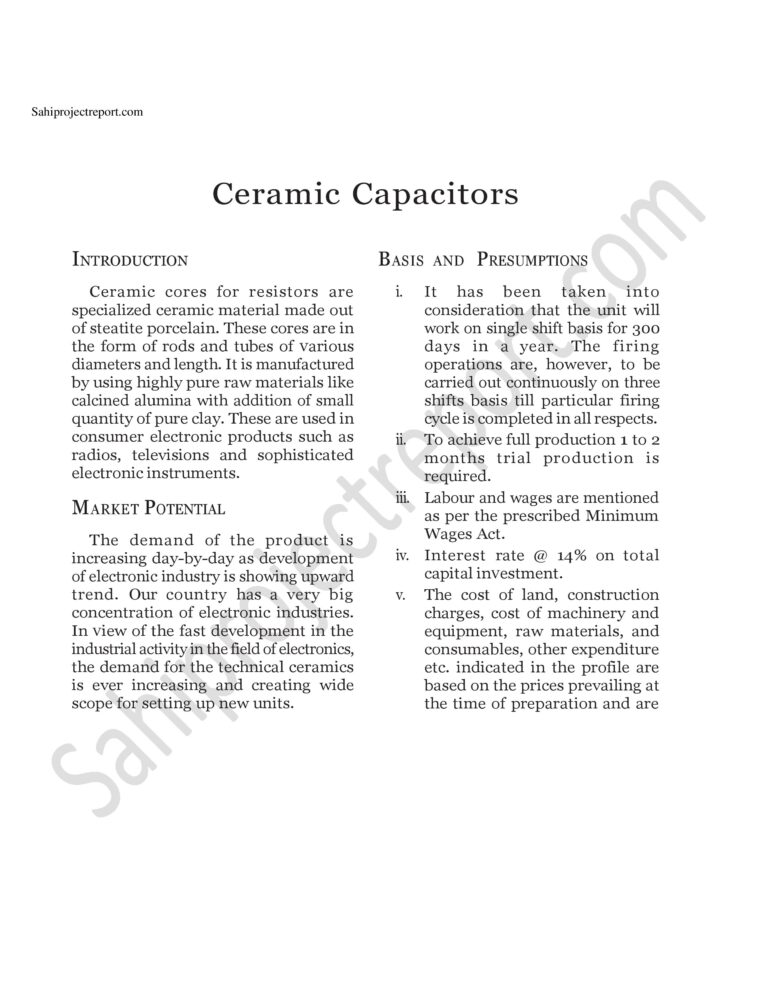 Read more about the article Sahi project report for   Ceramic Capacitors