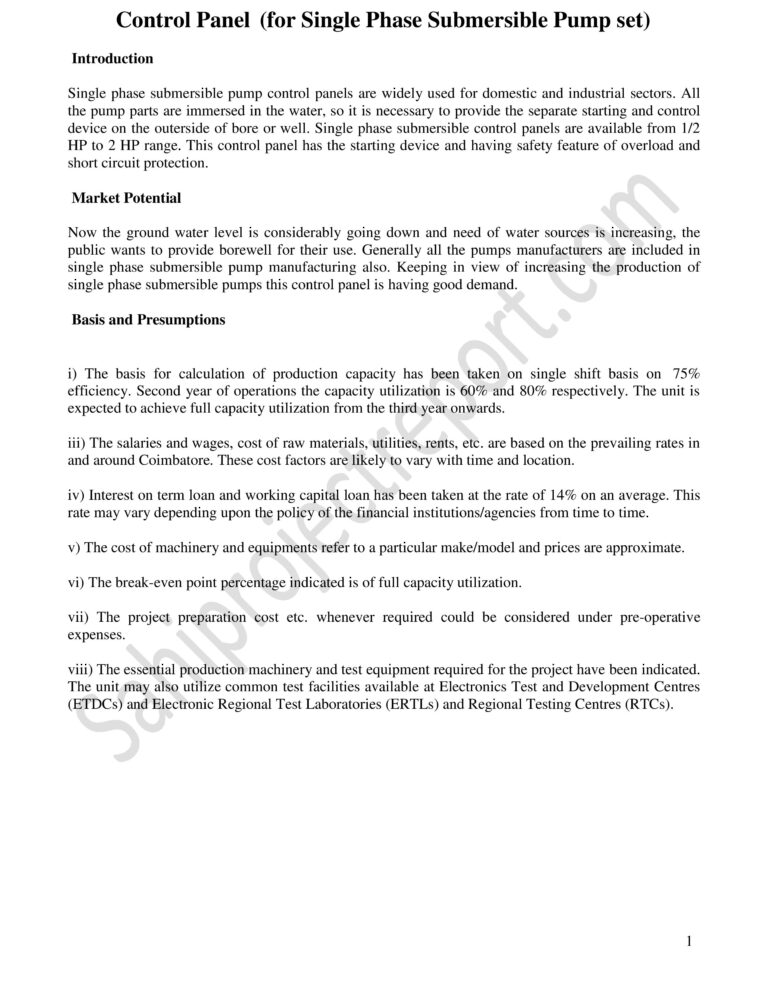 Read more about the article Sahi project report for  Control Panel (for Single Phase Submersible Pump set)