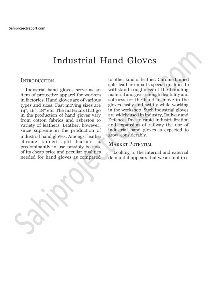 Read more about the article Sahi project report for  Industrial Hand Gloves