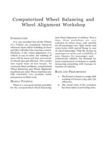 Read more about the article Sahi project report for Computerised Wheel Balancing and Wheel Alignment Workshop