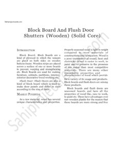 Read more about the article Sahi project report for Block Board And Flush Door Shutters (Wooden) (Solid Core)