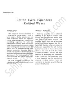 Read more about the article Sahi project report for Cotton Lycra ( Spandex) Knitted Wears