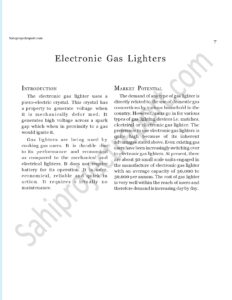 Read more about the article Sahi project report for ELECTRONIC GAS LIGHTERS