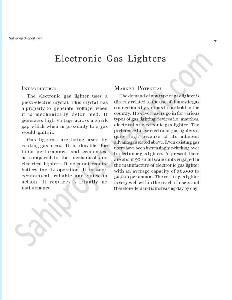 Read more about the article Sahi project report for ELECTRONIC GAS LIGHTERS