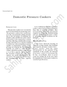 Read more about the article Sahi project report for Domestic Pressure Cookers